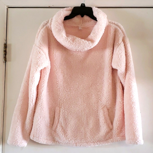 Sweaters - Light Pink Fuzzy Cowl Neck